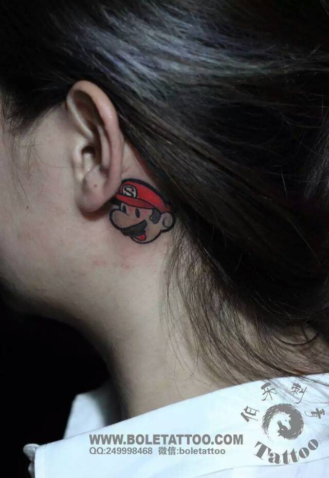 耳后纹身##纹身##刺青##上海纹身##上海伯乐纹身作品##tattoo##创意