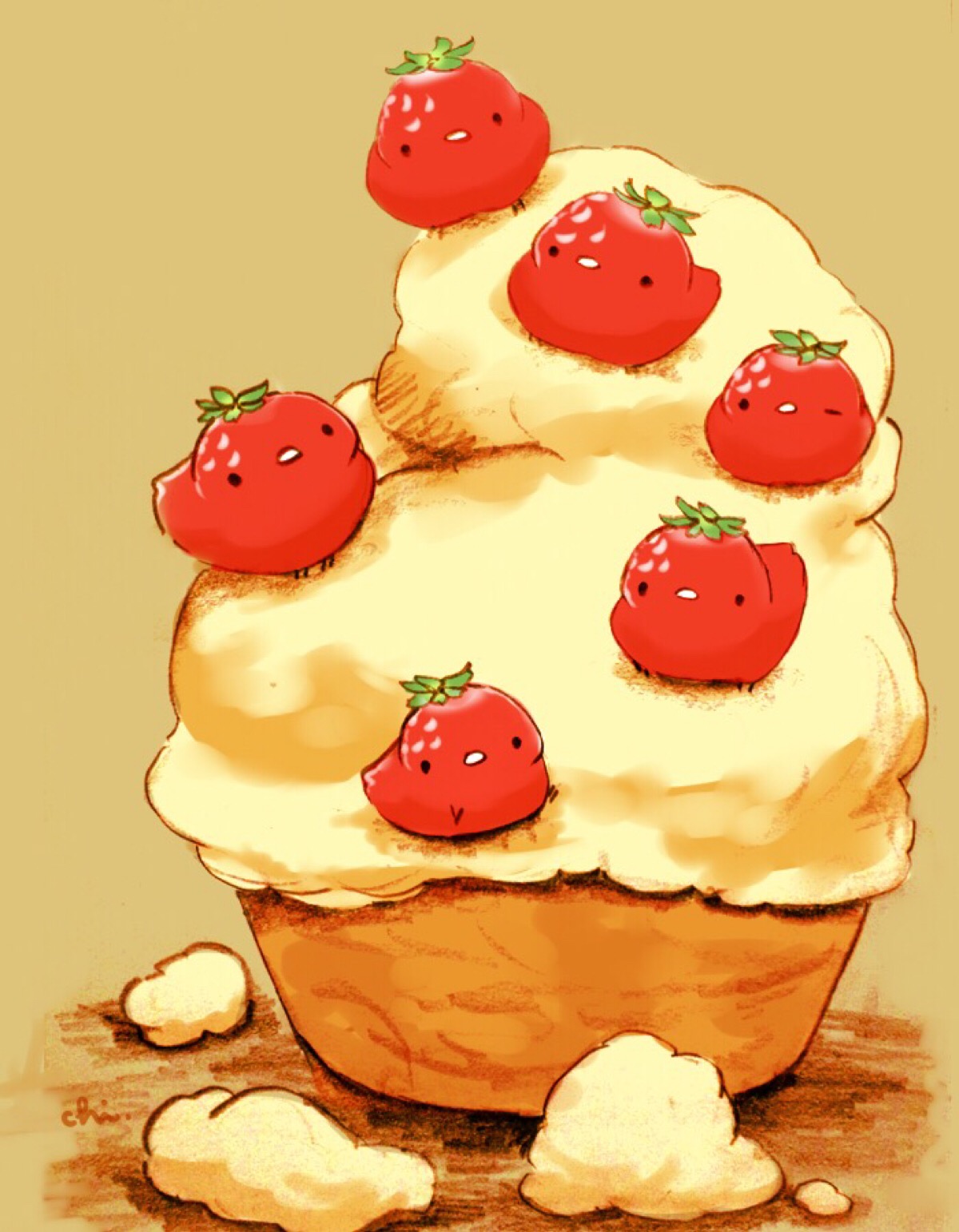 〔食物小鸡仔〕壁纸大图