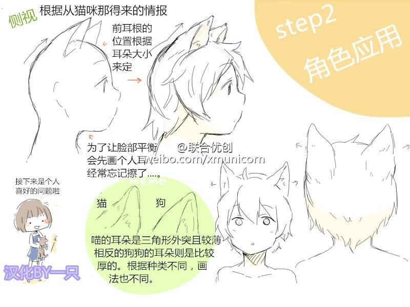 漫画绘画技巧 猫耳的画法