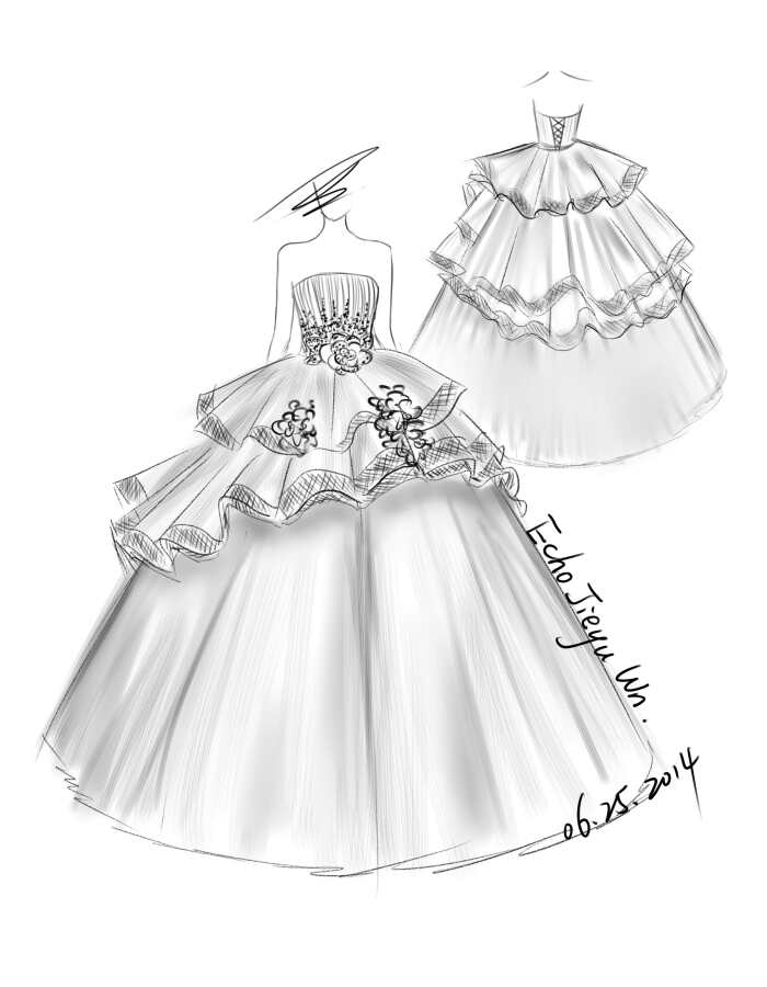 米兰婚纱设计图手稿_米兰婚纱