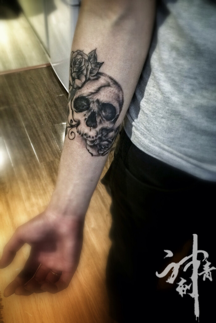 骷髅头纹身 刺青 tattoo oldschool