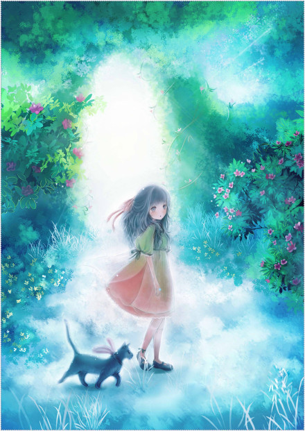 女孩和猫