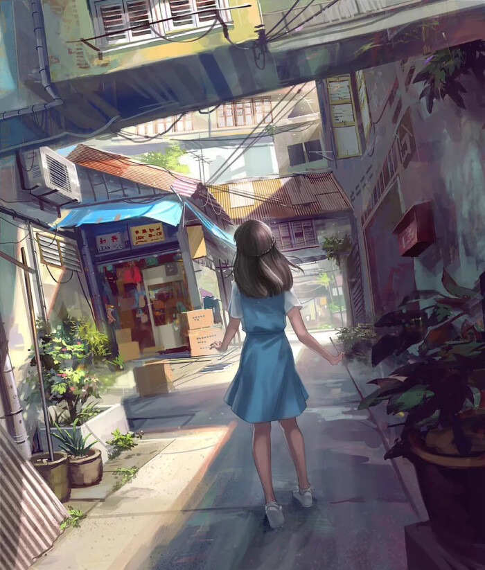 二次元 美景 插画 动漫场景 卡通唯美风景 手机壁纸 素材 图片