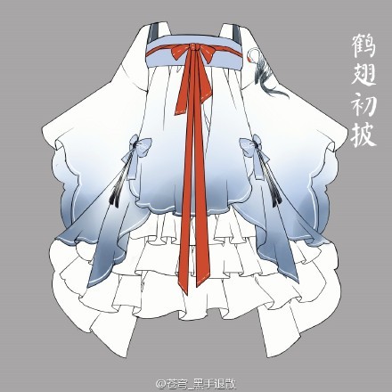 动漫 插画 原创 手绘 萌系少女 中国风 服装设计
