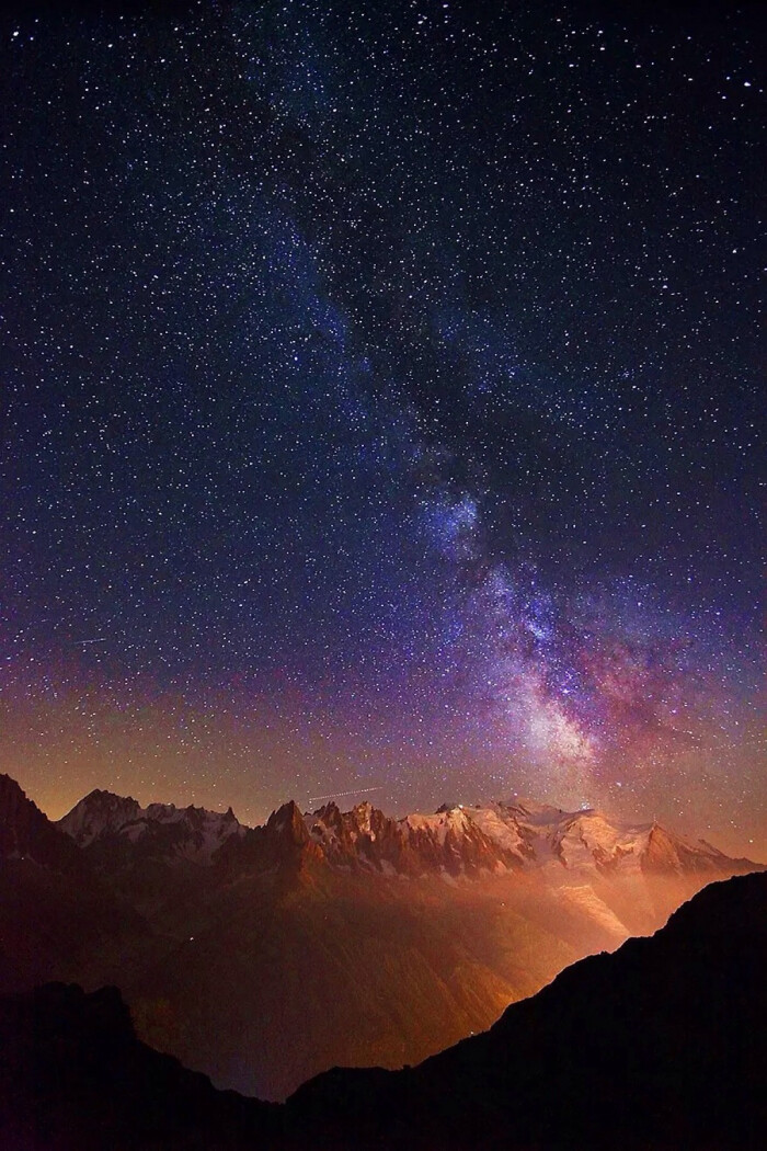 唯美星空 夜景 夜空 山谷 星光 自然风景 iphone手机壁纸 唯美壁纸