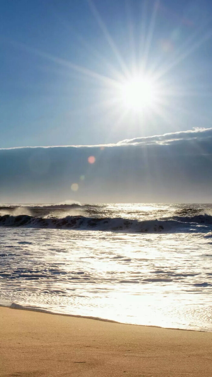 唯美沙滩 阳光 海洋 光影折射 自然风光 风景 旅游胜地 唯美壁纸