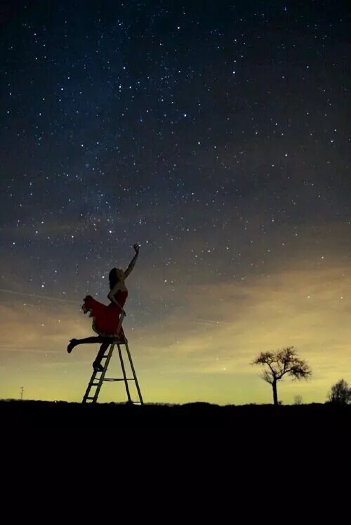 唯美星空 夜景 夜空 星光 人物 个性 自然风景 iphone手机壁纸 唯美