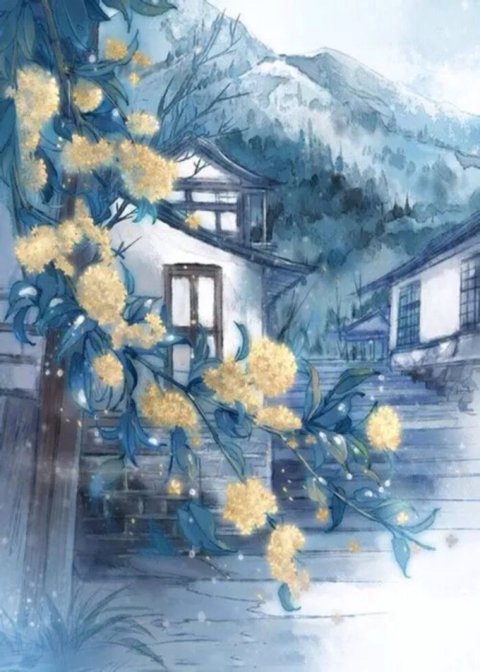 清新水彩画 手绘 花卉 建筑 自然风景 清新淡雅 唯美插画