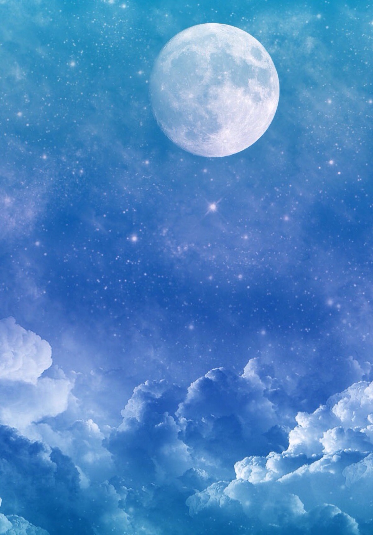 唯美星空 夜景 夜空 星光 月光 明月 自然风景 iphone手机壁纸 唯美