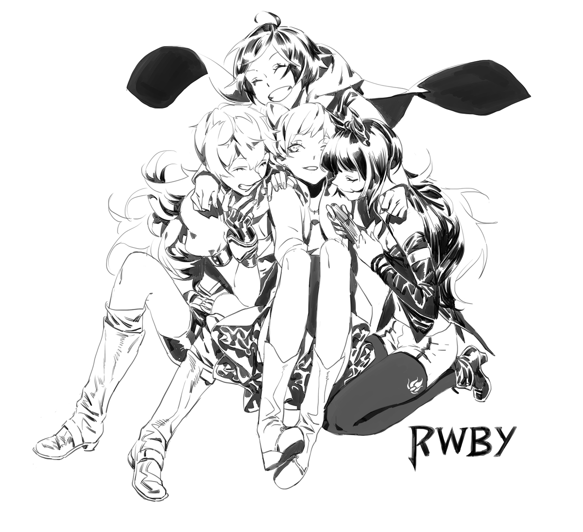 少女 封面 头像 人物 p站 二次元 壁纸 原创 rwby 四人 画师 logod id