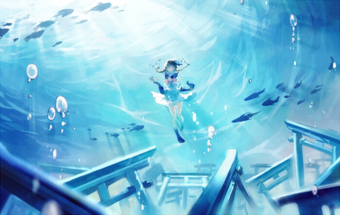 壁纸 海底 少女