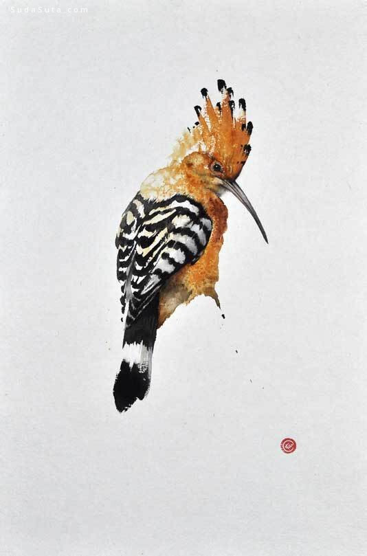 karl martens 所描绘的一组鸟类艺术,一组充满着大写意的灵动的艺术