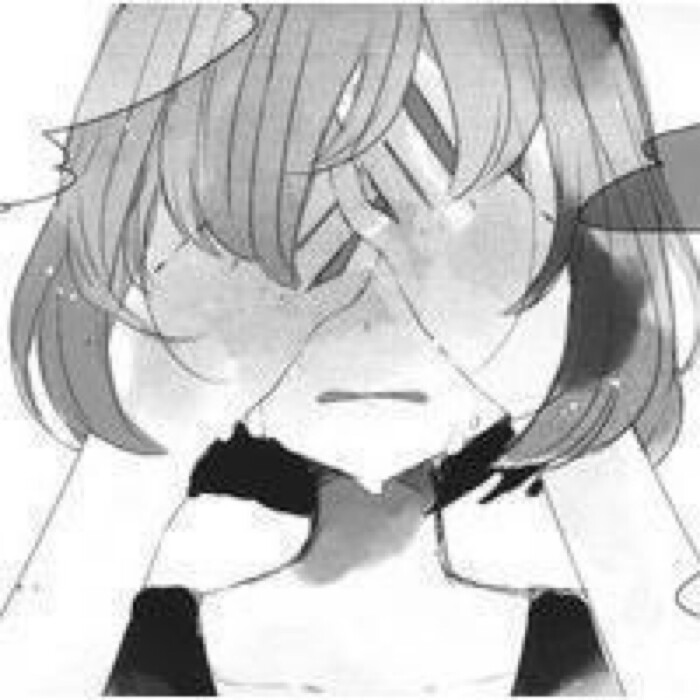 泪目头像少女黑白