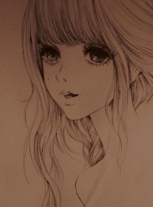素描画 少女