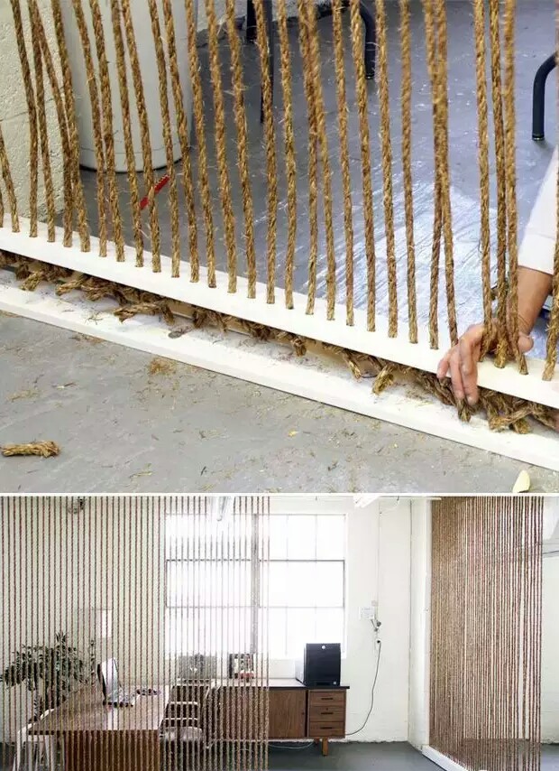 麻绳隔断 客厅 沙发 装饰画 背景墙 小清新 你我暮年,闲坐庭院,云卷云