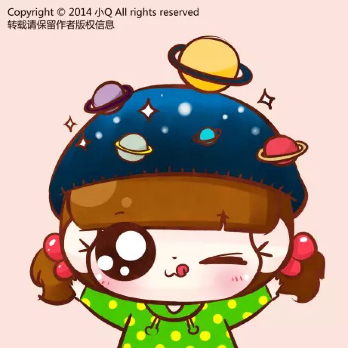 萌小q 二次元 卡通 插画 美图 唯美 图片 素描 素材 少女