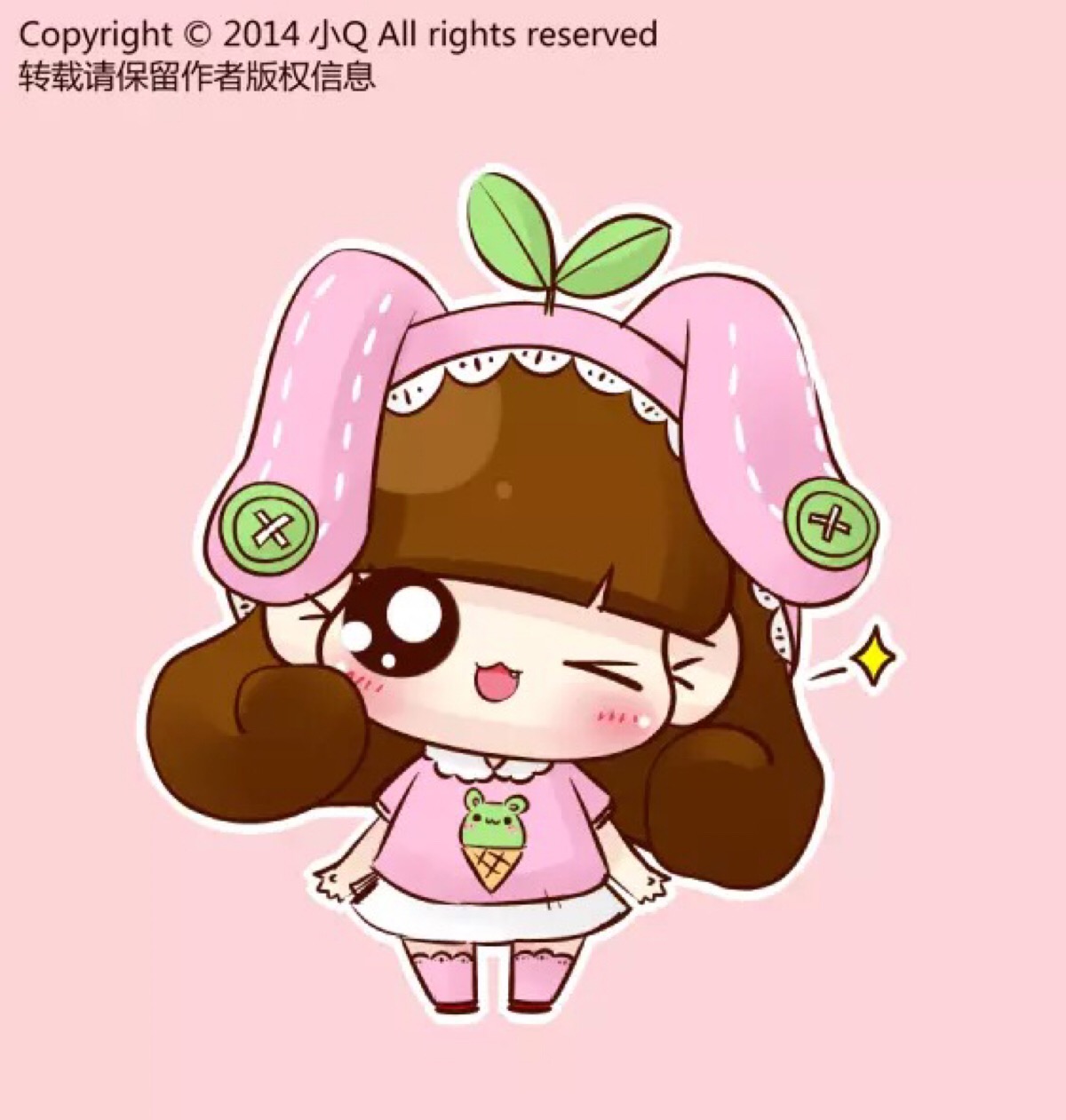 萌小q 二次元 卡通 插画 美图 唯美 图片 素描 素材 少女