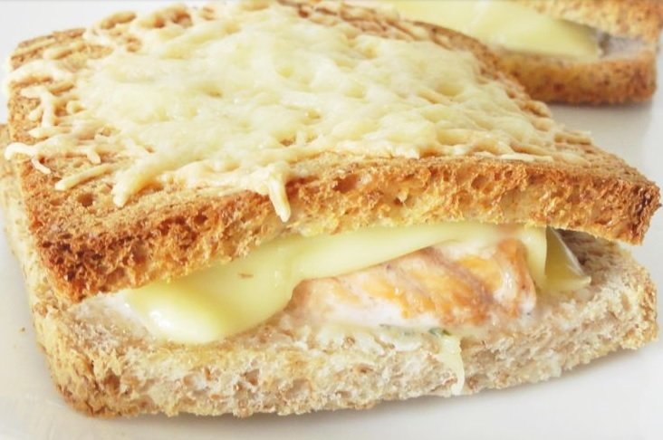 croque-monsieur au saumon et boursin