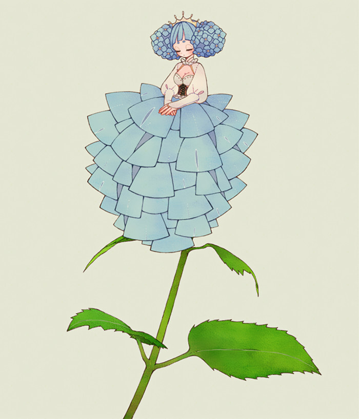 花卉拟人,美少女,头像,二次元,御姐,少女与花,动漫