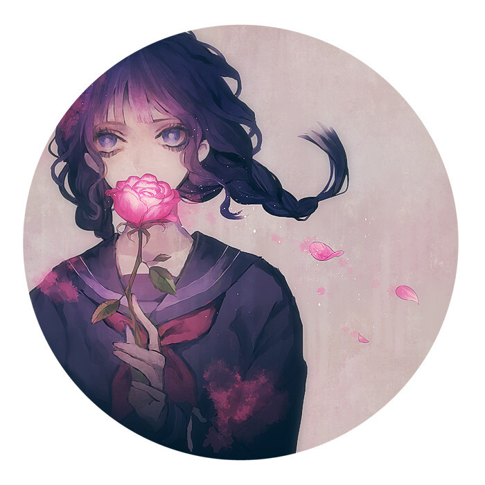 美少女,头像,二次元,御姐,少女与花,动漫手绘插画,p站,小清新,治愈,非