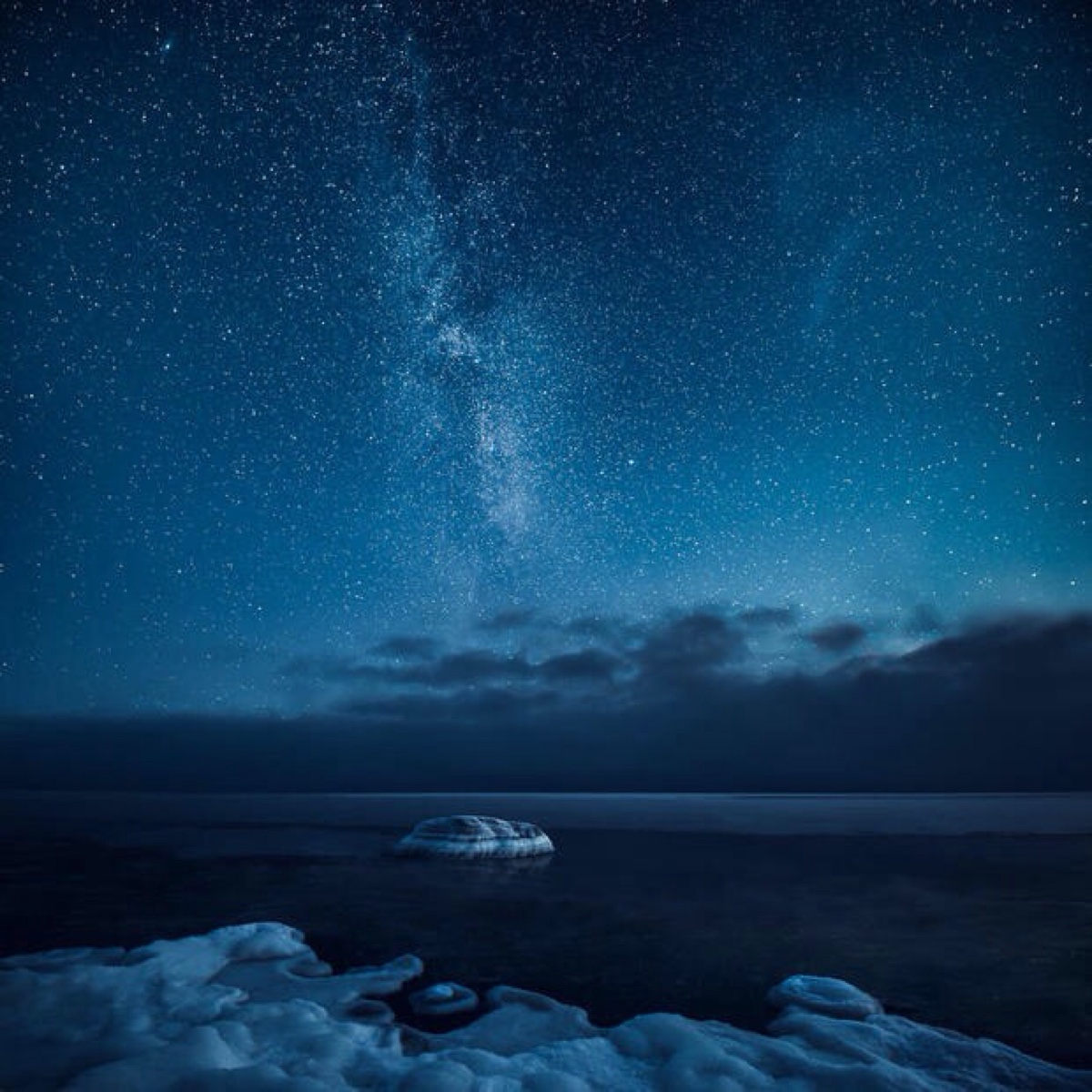 系列10:不一样的星空与冰川海洋,蓝色系冷色调,背景壁纸