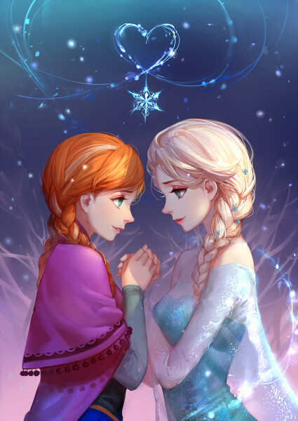 elsa & anna  冰雪奇缘  插画