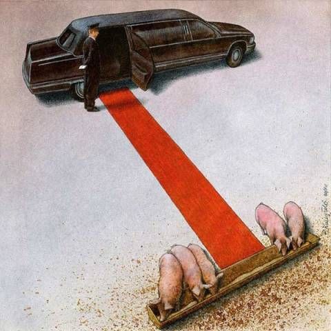 出生与波兰的艺术家 paul kuczynski 的漫画作品,寓意深刻,犀利,堪称