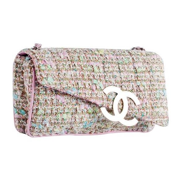 chanel tweed flap shoulder hand