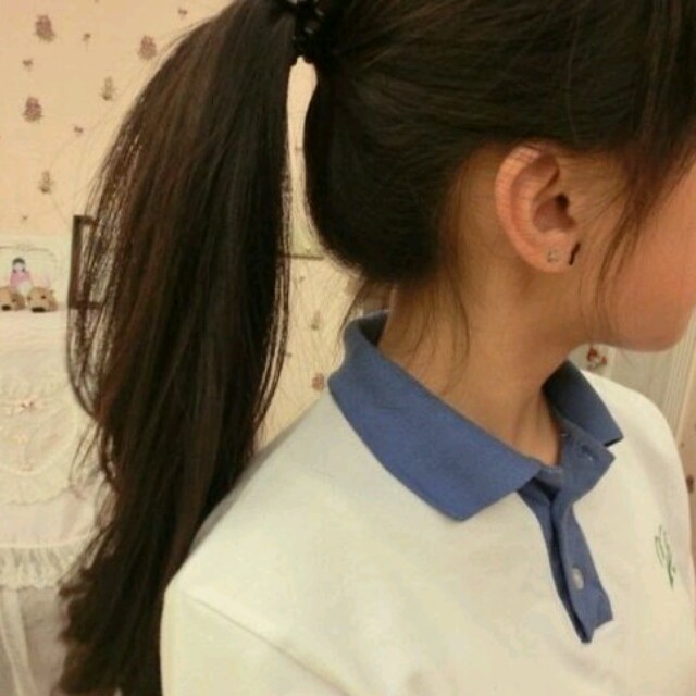 女生 侧脸 长发 唯美