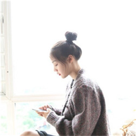女头 侧脸 小清新