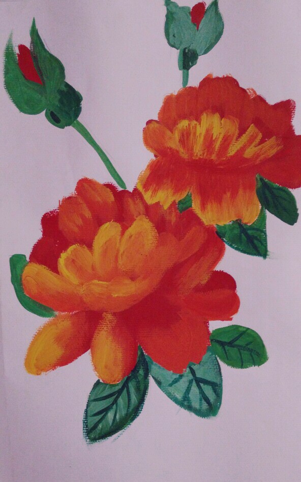 水粉画 花卉