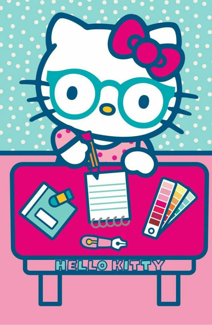写作业的锁屏壁纸 hellokitty壁纸 可爱壁纸 背景壁纸 hellokitty眼镜