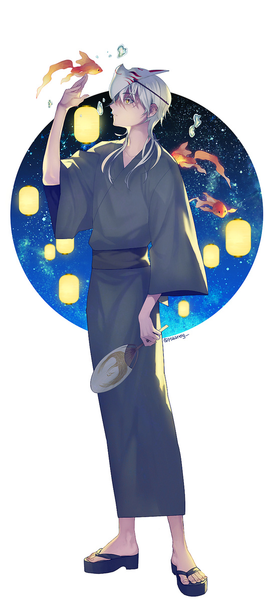 【侵删】 #刀剑乱舞#鹤丸国永#插画#手绘#同人#半次元#游戏#壁纸#少年