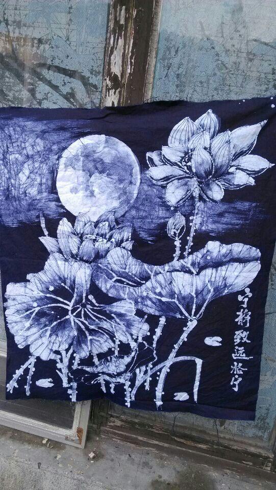 湘西蜡染作品《荷塘月色》