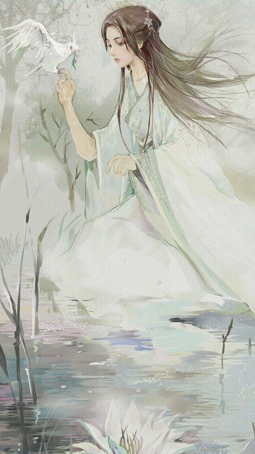 手绘,插画,古风,女孩