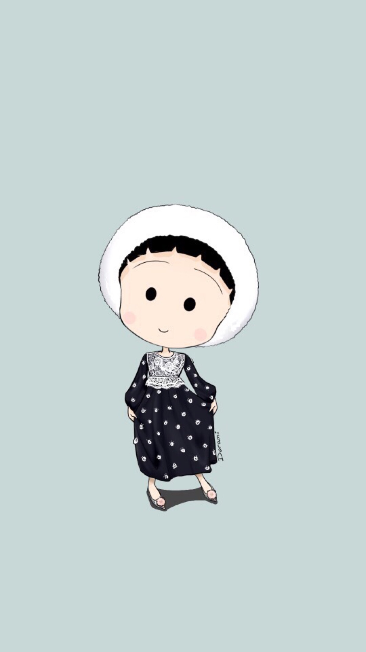 土豪小丸子 #穿名牌儿的小丸子 主屏幕壁纸 锁屏壁纸 手绘插画 by