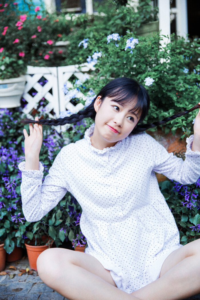 日系 少女 女生 小白裙 搭配 清新 夏日 花 …-堆