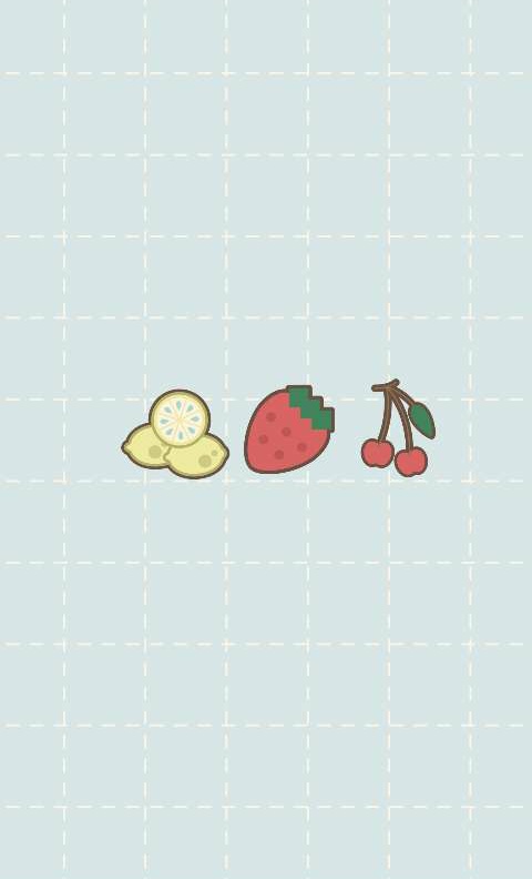 自制壁纸 软妹 萌 食物 美食 水果 柠檬 草莓 樱桃 格子