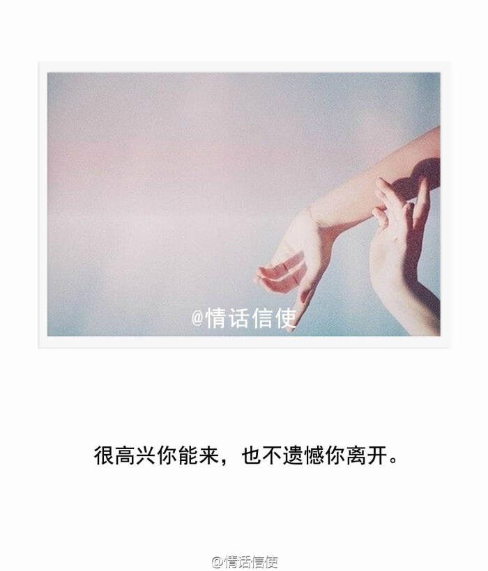 很高兴你能来,也不遗憾你离开