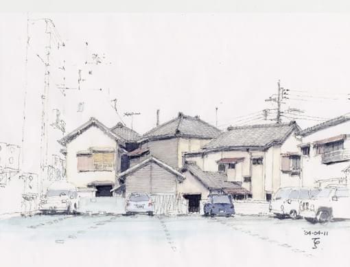 日本乡间,城市插画