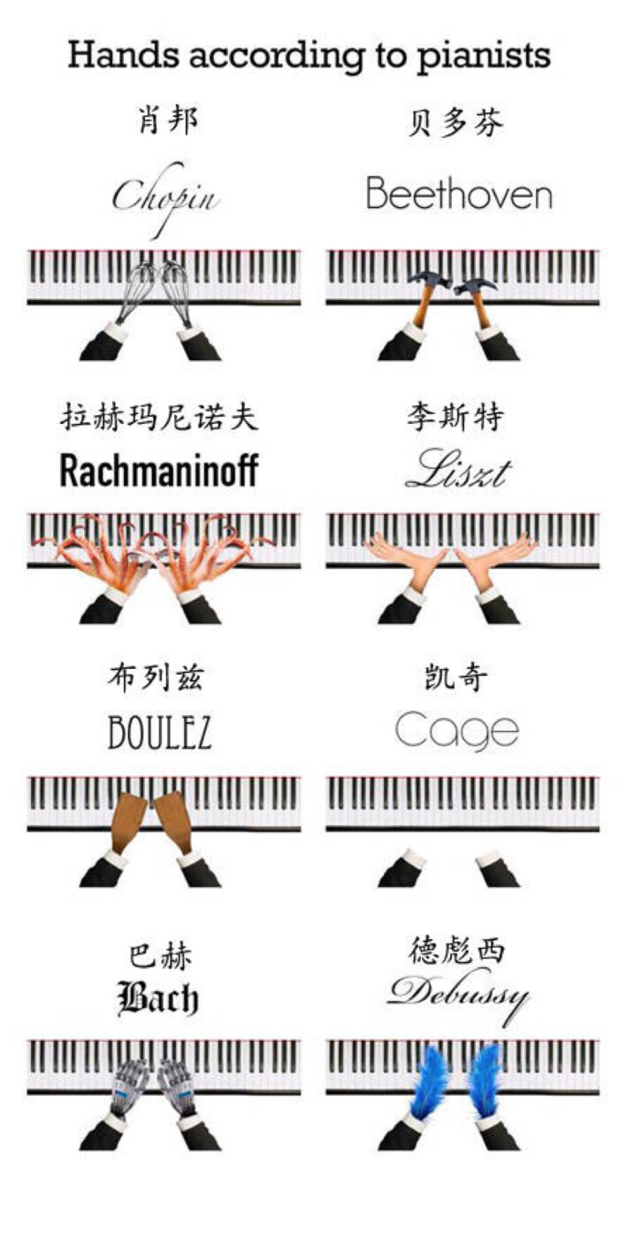 钢琴家与手形