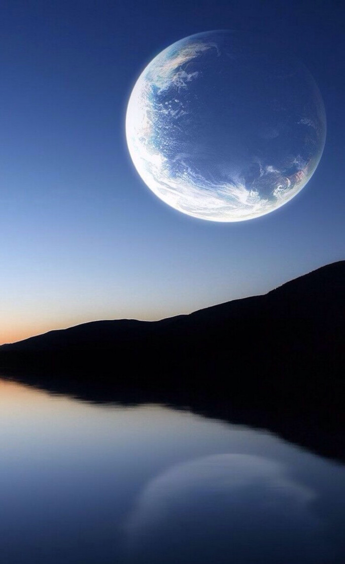 唯美夜景 夜空 明月 月光 自然风景 iphone手机壁纸 唯美壁纸 锁屏