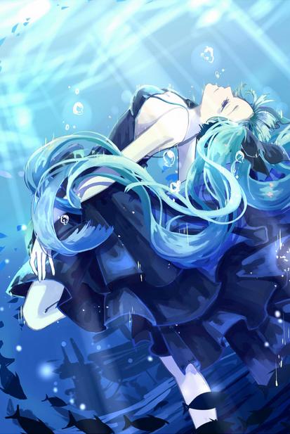 『沫沫』动漫原创 插画手绘 二次元 少女 初音