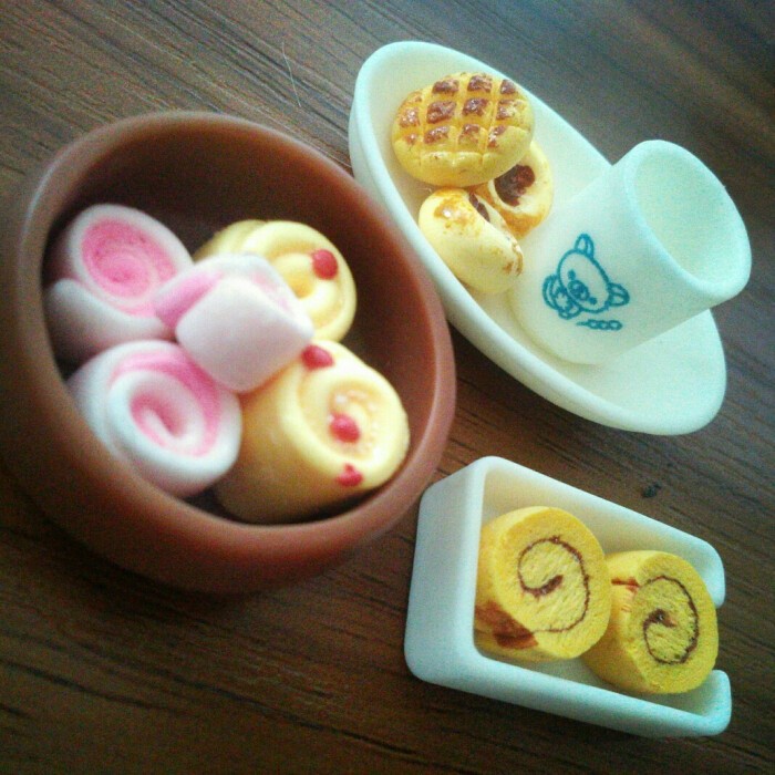 超轻粘土# 餐具不是我做的╮(╯▽╰)╭能看得出哪个是什么食品吗