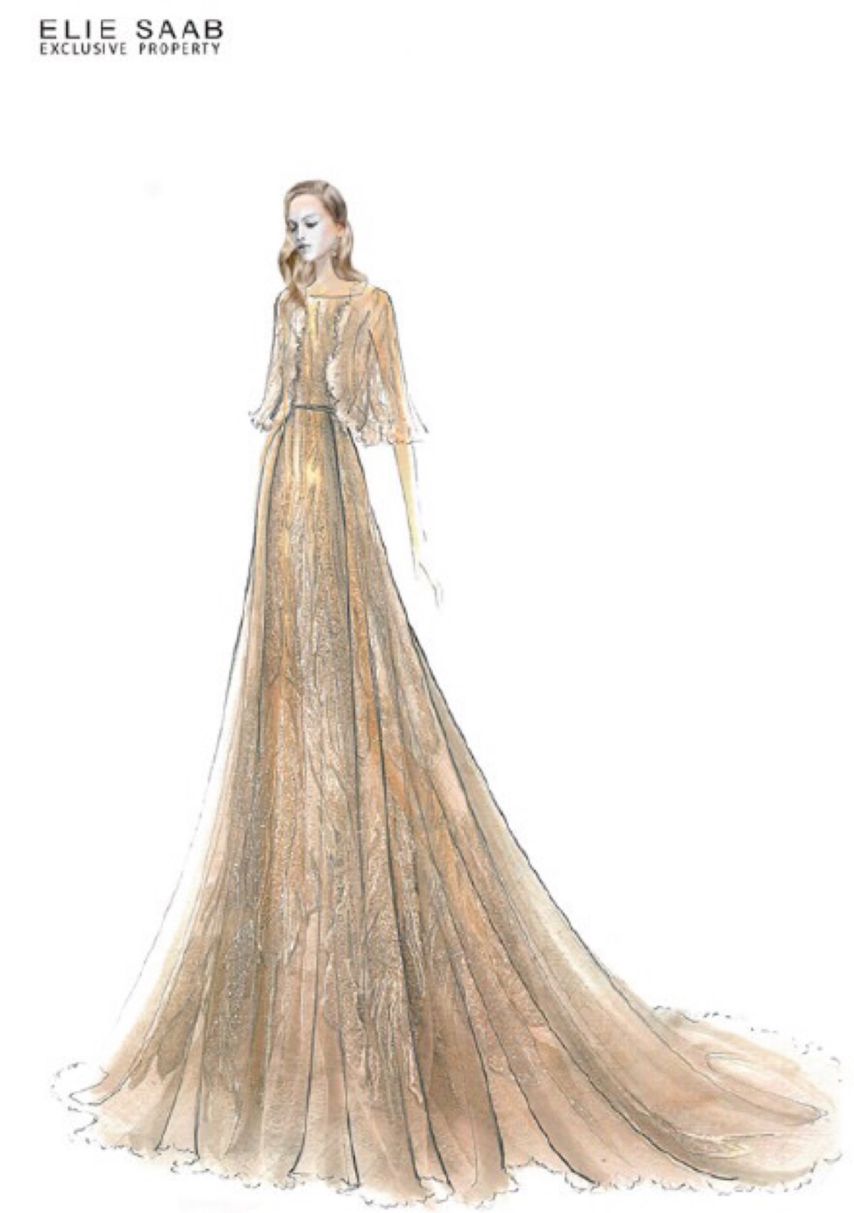 【笔尖时尚】手绘插画 婚纱礼服 elie saab 2015 春夏高级订制的手绘