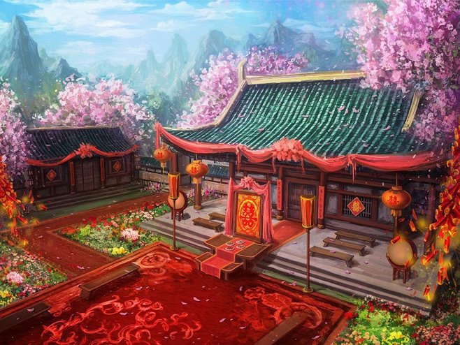 古风 二次元 壁纸 背景 唯美 插画