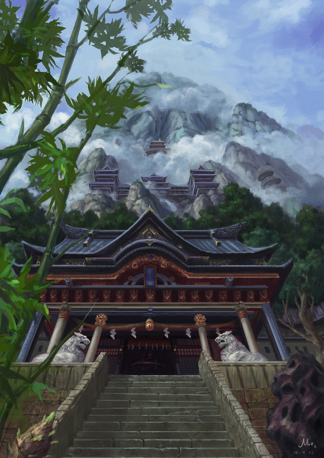 古风 二次元 壁纸 背景 唯美 插画