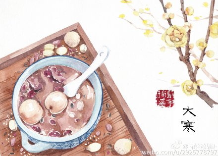 画师微博——花卷姑娘 #二十四节气绘画# 【三】#寒露——大寒# 插画