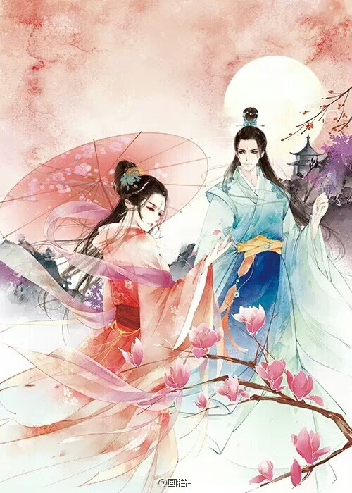 插画~手绘~美男~妖孽~美女~古风场景~古风成双成对~古风情侣~q版古风