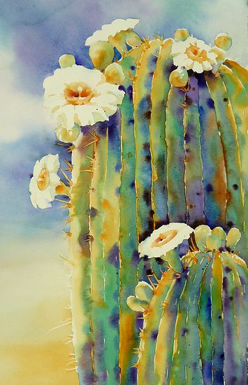 saguaro lightcatcher by yvonne joyner watercolor ~ x仙人掌